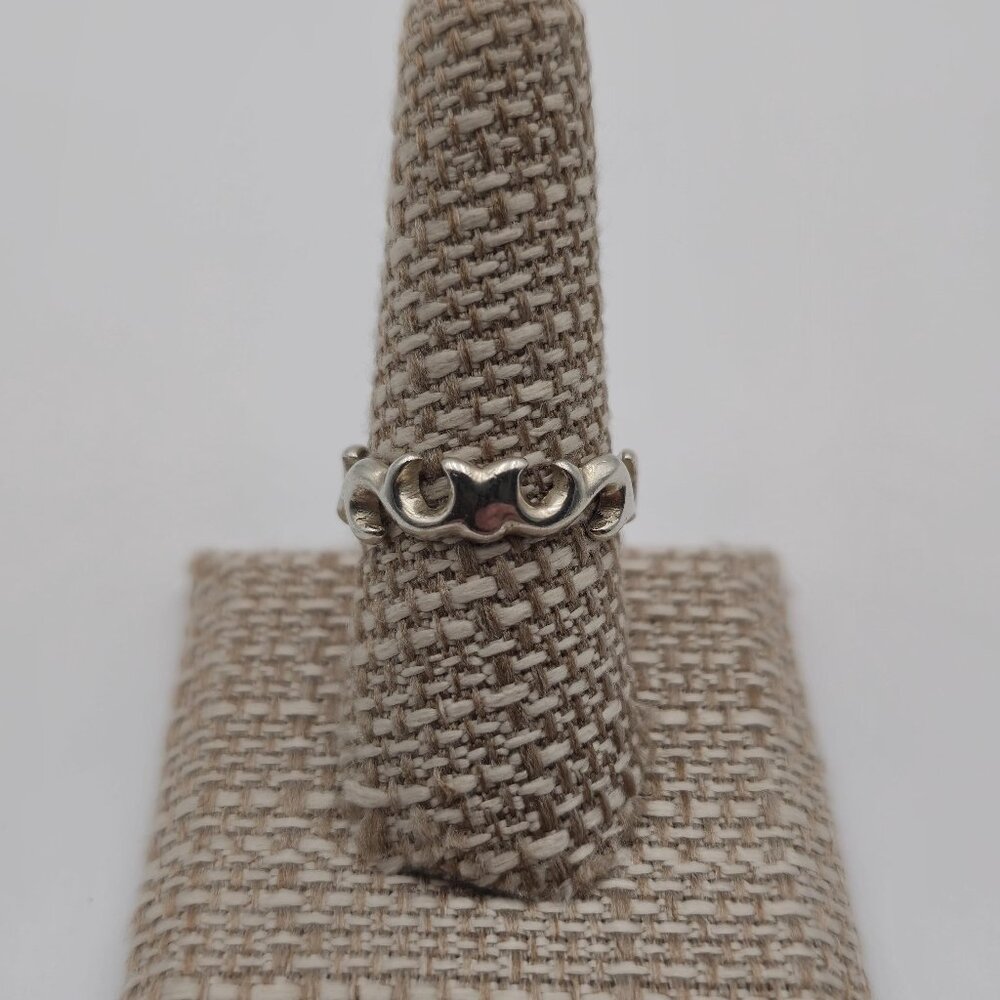 Size 8.75 Sterling Silver Rustic Unknown Design Cool Ring A2051